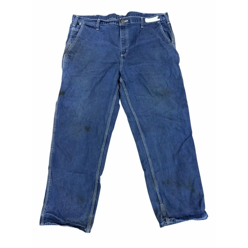 Carhartt FR 42x32 Flame Resistant Men’s Carpenter Blue Jeans 290-83 2 Pairs